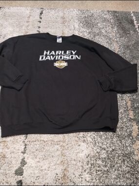 Harley-Davidson Black Crewneck with White Logo Sz 3XL